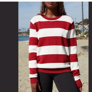 Brandy Melville John Galt Red and White Striped Sweater